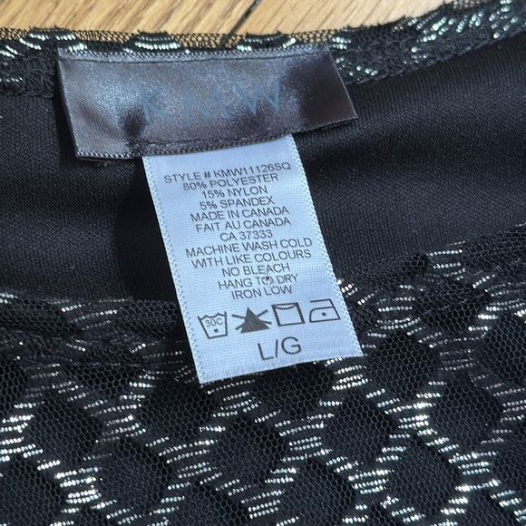 KMW black and silver Diamond Shine a line dress size large - Picture 4 of 8